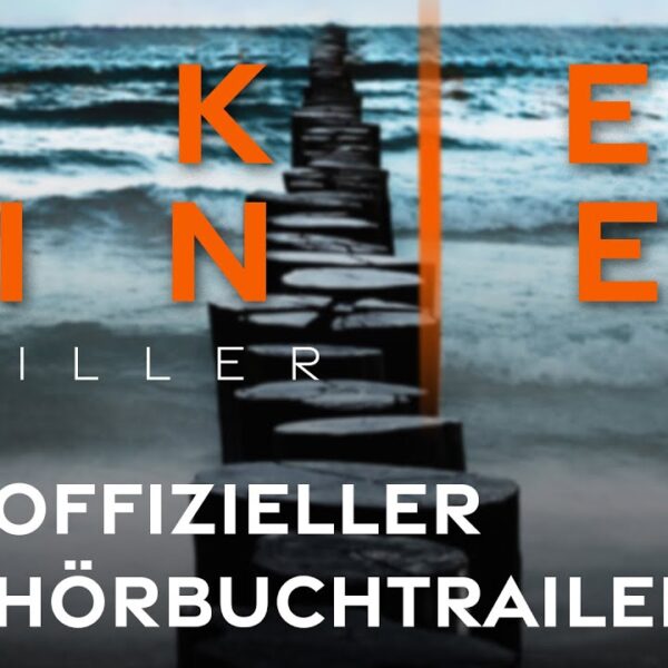 Offizieller Hörbuchtrailer Kiel Line Thriller, Cover mit Meerblick und hölzernem Steg. Ronin Verlag.