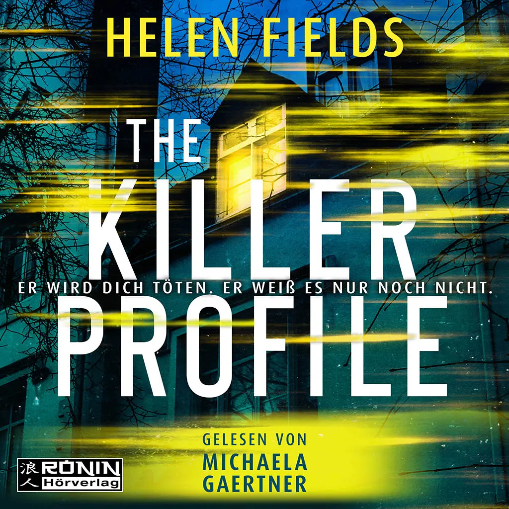 Cover des Hörbuchs The Killer Profile von Helen Fields, gelb-blaues Design, gelesen von Michaela Gaertner.